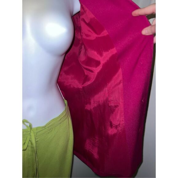 Vtg Women’s 100% Silk Hot Pink Blazer Shoulder Pads 8 - Picture 10 of 11